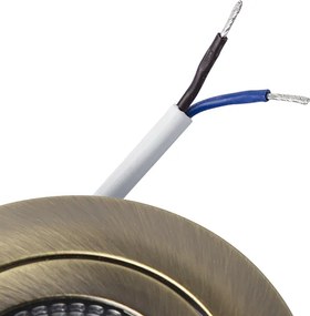 Zestaw 5 nowoczesnych reflektorów wpuszczanych brązowych w tym LED 3-stopniowo ściemniane - Mio