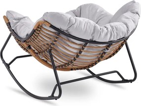 Fotel Bujany Ogrodowy ELTON na Płozach Szary Nowoczesny