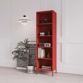 Regał na książki MARIO, 500 x 1800 x 350 mm, Modern: czerwony