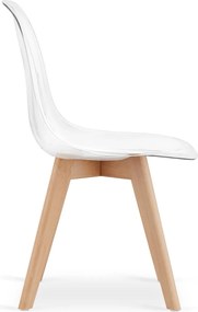 PROMOCJA Przezroczyste krzesło KITO z bukowymi nogami II gatunek