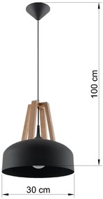 Czarna industrialna lampa wisząca - EX516-Casko