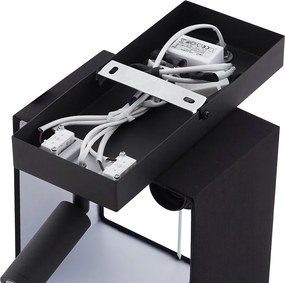 Nowoczesna lampa ścienna czarna kwadratowa z lampką do czytania - Puglia