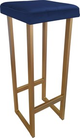 Hoker ALEX krzesło barowe tkanina Welur podstawa metalowa : Kolor Stelaża - Złoty, Kolor tkaniny - VELVET - MG16, Wysokość - 90 cm