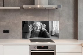 Szkło do Kuchni na Ścianę Portret Starszej Kobiety