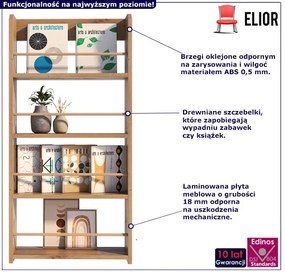 Otwarty regał na książki dąb artisan W8-E33