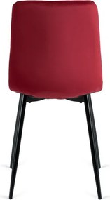 Zestaw Stół Okrągły LAUREN 90 cm Dąb Rustykalny/Czarny i 4 Krzesła PERU Bordowe