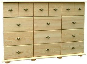 Komoda drewniana KDM-9d, 12 szuflad, sosna
