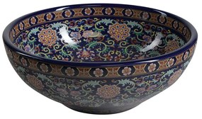 Ciemnoniebieska ceramiczna okrągła umywalka ø 41 cm Priori – Sapho