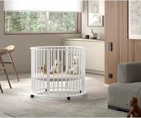 Biały kojec dla dzieci z litego drewna bukowego 90x90 cm Dino – Vipack