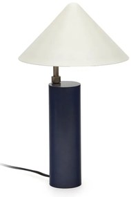 Ciemnoniebieska lampa stołowa z metalowym kloszem (wysokość 42 cm) Shiva – Kave Home