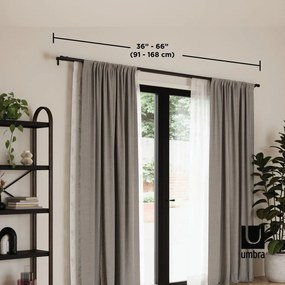 Stalowy podwójny regulowany karnisz 91 - 168 cm Cappa – Umbra