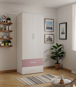 Młodzieżowa szafa dwudrzwiowa kaszmir + róż F8-R50