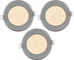 ZESTAW 3x LED wpuszczanych opraw sufitowych do łazienki LED/6W/230V IP44 srebrne