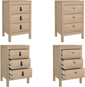 Szafka nocna z 3 szufladami Madrid, jackson hickory