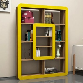 Biblioteczka Orkide Yellow and Walnut