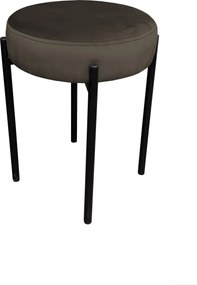 Taboret DIOR stelaż metalowy tkanina Welur : Kolor Stelaża - Czarny , Kolor tkaniny - VELVET - MG05, Typ tkaniny - Velvet