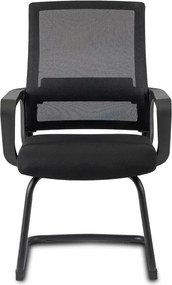 Krzesło Konferencyjne Biurowe TAMMY Na Płozach Czarne Nowoczesne