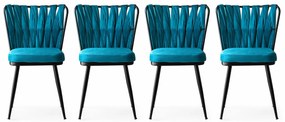 Zestaw krzeseł do jadalni Kusakli Blue, 4 szt., 4 szt.