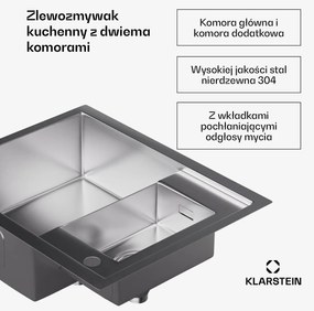 Klarstein TitanSteel zlewozmywak kuchenny| 61 x 50 cm (dł. x szer.)