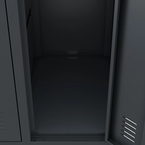Szafa socjalna ubraniowa 10-drzwiowa antracytowa, 1360x1720x450 mm: BARTEK