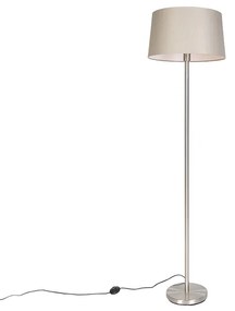 Nowoczesna lampa stojąca stalowa z abażurem w kolorze taupe 45 cm - Simplo