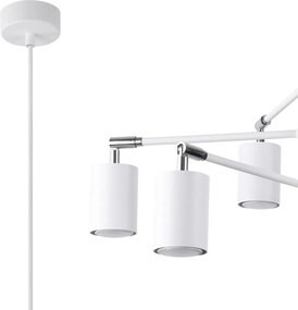 Biała metalowa lampa wisząca Virta – Sollux