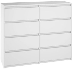 Komoda BASIC 8 szuflad – Biała | 100x93x33 cm