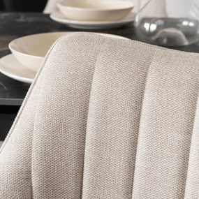 Krzesło Tapicerowane Obrotowe do Salonu MUMBAI Kremowe Nowoczesne