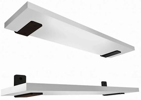 Komplet 2 białych półek ściennych 55 cm - Castello 3X