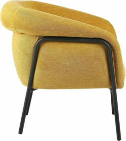 Designowy fotel CLOVER BREGO, musztardowy