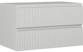Mexen Rivel szafka łazienkowa podumywalkowa 80 cm, 2 szuflady, ryflowana , szara mat - 91A20-08047-2-BFF62