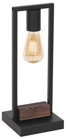 Klausen 108004 - Lampka stołowa HARD 1xE27/11W/230V drewno/czarny