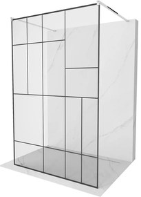 Mexen Kioto ścianka prysznicowa wolnostojąca 100 x 200 cm, czarny wzór 8 mm, chrom - 800-100-002-01-78