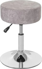 Taboret MCW-C22, taboret do makijażu,  imitacja zamszu, szary vintage