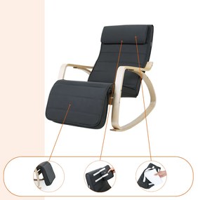 Jurhan Fotel bujany SWING, max obciążenie 150kg, 67x115x91cm, antracyt