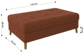 Ceglasty sztruksowy podnóżek Ariella – Ropez