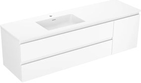 Mexen Orio szafka łazienkowa 160 cm z umywalką Otis lewą, 2S, 1D, biała mat - 91A13-16047-3-BBFFF01-W18L01