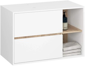 Szafka pod umywalkę nablatową biała + dąb sonoma D6-L31