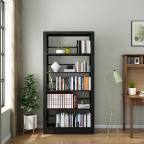 Metalowa biblioteczka, 1750 × 915 × 300 mm, czarna