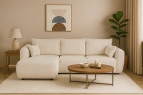 DALLAS – narożnik rozkładany lewy 255x165 cm, Bello 5 kremowa