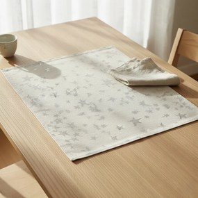 Podkładka pod Talerz Srebrna Mata na stół 33x45 cm w gwiazdki dekoracyjna