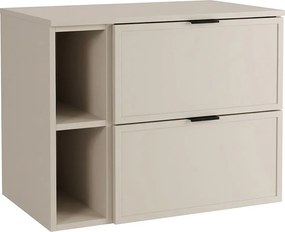 Kaszmirowa Szafka pod Umywalkę z Blatem i Regałem 80cm Fronty Ramka Roma