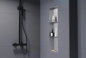 Półka wnękowa ścienna ze stali nierdzewnej NT309010XBezramkowy ze schowkiem - 30 x 90 x 10 cm