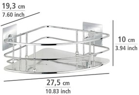 Półka łazienkowa narożna QUADRO, Turbo - Loc, WENKO