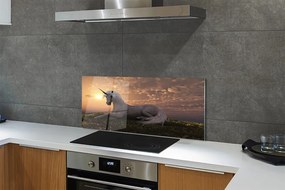 Szkło Ozdobne do Kuchni Jednorożec w Górach o Zachodzie