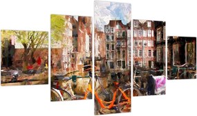 Obraz - Amsterdam, malarstwo (125x70 cm)