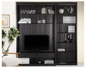 Brązowy zestaw pod TV z litego drewna sosnowego 214x223 cm Anita – Støraa