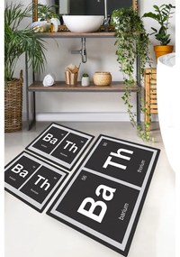 Czarne dywaniki łazienkowe zestaw 3 szt. 60x100 cm Barium – Foutastic