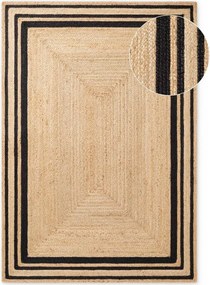 Czarno-naturalny ręcznie tkany dwustronny dywan z juty 120x170 cm Jutta – Hanse Home