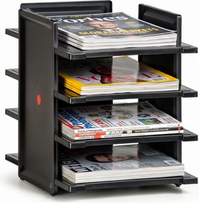 Plastikowy regał, organizer na dokumenty 1+1 GRATIS, czarny